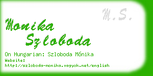 monika szloboda business card